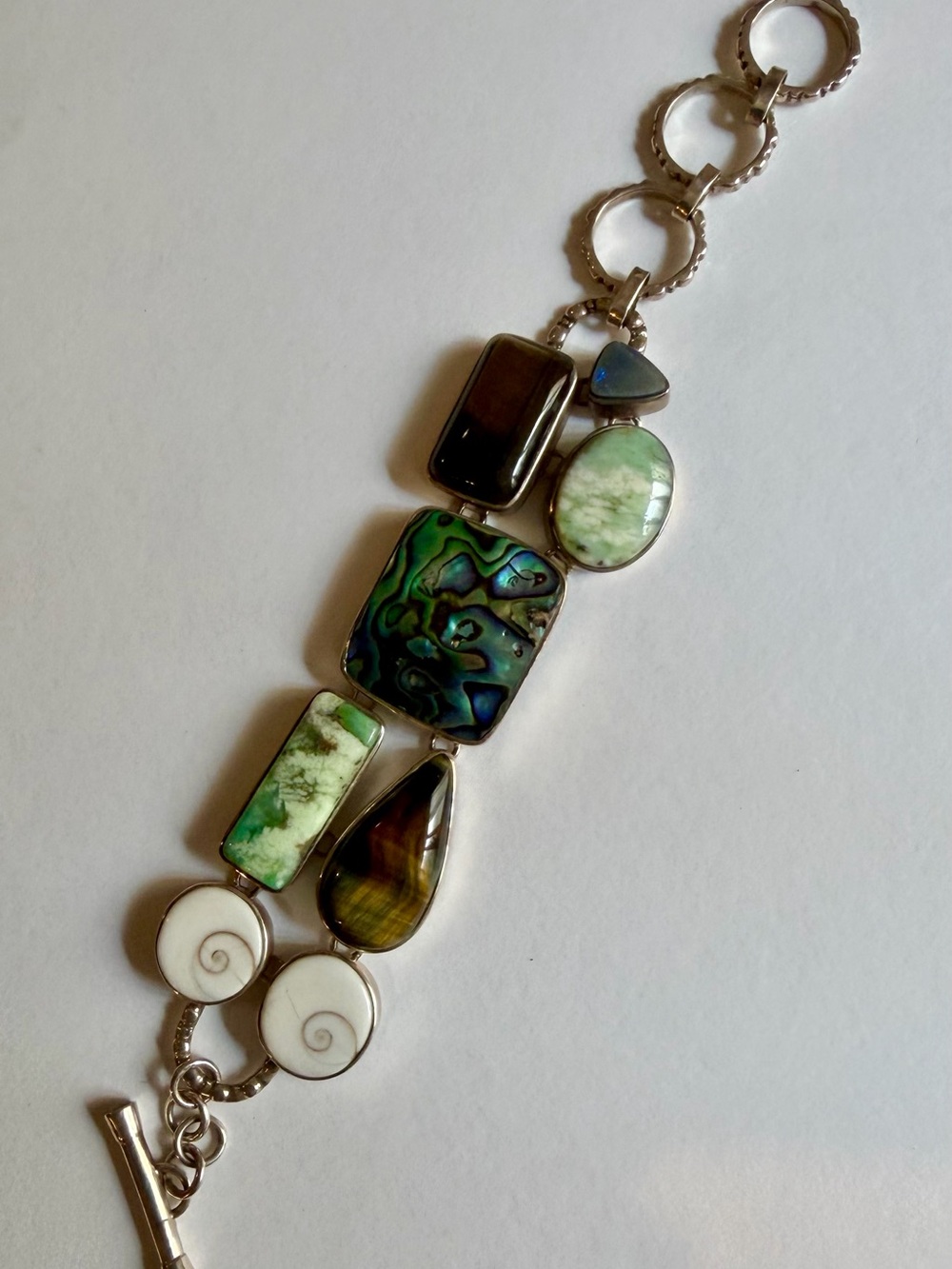 Multi-Stone Green & Brown Statement Bracelet - Women Jewelry